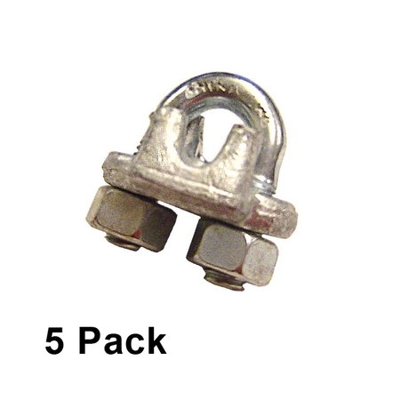 US CARGO CONTROL 3/4" Galvanized Drop Forged Wire Rope Clips (5 pack) GDFWRC34-5PK